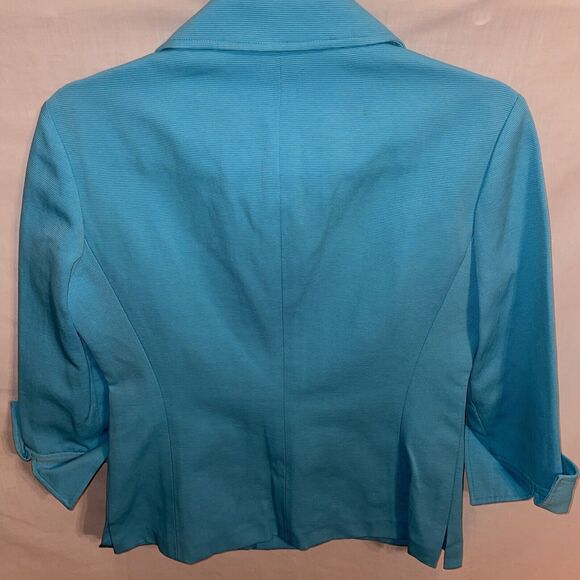 Andre Oliver Fashion Jacket Women’s Size 4 Blue Button Up Pockets - Picture 8 of 12